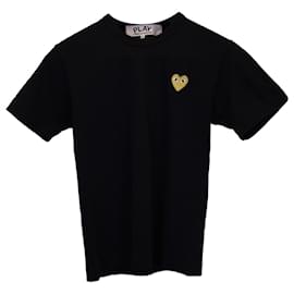 Comme Des Garcons-Comme Des Garçons PLAY T-Shirt aus schwarzer Baumwolle-Schwarz