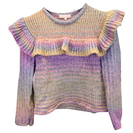 LoveShackFancy-LoveShackFancy Rainbow Knit Sweater in Multicolor Wool-Multiple colors