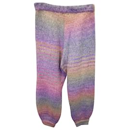LoveShackFancy-LoveShackFancy Rainbow Knit Joggers in Multicolor Wool-Other,Python print