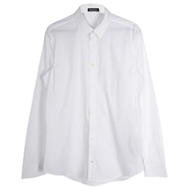 Balenciaga-Balenciaga Chemise boutonnée à manches longues en coton blanc-Blanc