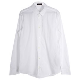Camisa abotonada de manga larga Balenciaga en algodón blanco Blanco