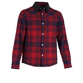 Apc A.P.C. Paolo Plaid Jacket in Red Wool Red