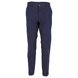 Prada-Prada Straight Leg Trousers in Navy Blue Wool-Blue,Navy blue