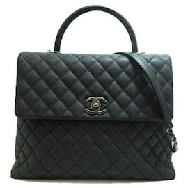 Chanel-Bolso de mano CC Caviar con asa superior A92991-Negro