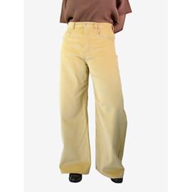Marni-Pantalón ancho de pana amarillo - talla UK 10-Amarillo