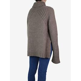 Céline-Brown chunky roll-neck jumper - size S-Brown