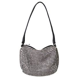 Alexander Wang Silver Heiress crystal-embellished leather top handle bag Silvery
