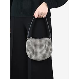 Alexander Wang-Silver Heiress crystal-embellished leather top handle bag-Silvery