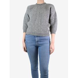 Louis Vuitton-GREY 3/4 sleeve wool-blend jumper - size L-Grey