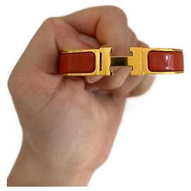 Hermès Clic H Armband Silber Orange Orange