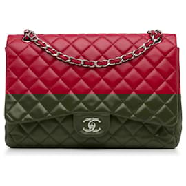 Chanel-Chanel Red Maxi Classic Lambskin Single Flap-Red