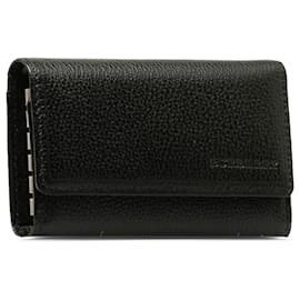 Burberry-Burberry Black Leather Key Holder-Black