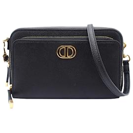 Dior-Dior Black Grained calf leather Caro lined Pouch-Black