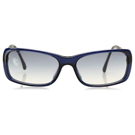 Chanel-Chanel Blue Round Tinted Sunglasses-Blue