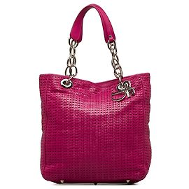 Dior Couro Tecido Rosa Soft Lady Dior Rosa