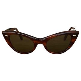 Ray-Ban Óculos de sol Ray Ban fabricados nos EUA 60/70buzina Marrom Caramelo