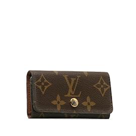 Louis Vuitton-LOUIS VUITTON Monogram Multicles 4 Porta-chaves Porta-chaves em lona M62631 Em uma boa condição-Marrom