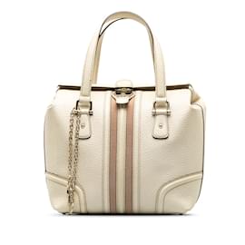 Gucci-Leather Treasure Boston Bag 146002-White