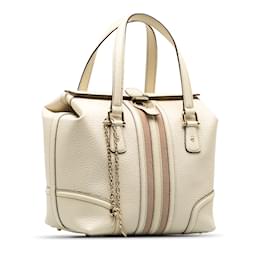 Gucci-Leather Treasure Boston Bag 146002-White