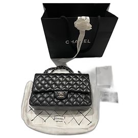 Chanel Timeless Handbag Black Lambskin Black