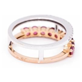 Autre Marque-Tourmaline and Diamond Ring.-White,Red,Golden