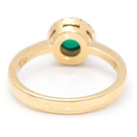 Autre Marque-Goldring, Brillant und Smaragd-Golden,Grün
