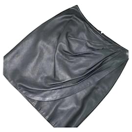 Dior-falda de cuero dior-Negro