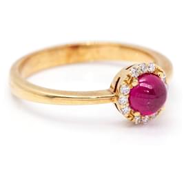 Autre Marque-Gold ring, Brilliants and Rubi-Red,Golden