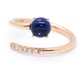 Autre Marque Sapphire and Gold and diamond Ring Navy blue
