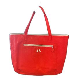 Courreges Red Vinyl Handbag Red