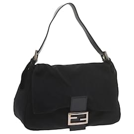 Fendi-FENDI Mamma Baguette Shoulder Bag Nylon Black 2308 26325 008 Auth ep2543-Black