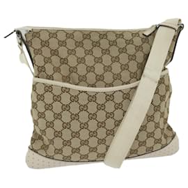 Gucci-GUCCI GG Canvas Shoulder Bag Beige 145857 auth 61246-Beige