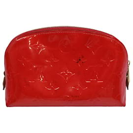 Louis Vuitton-LOUIS VUITTON Vernis Pochette Cosmético PM Rouge Grunadine M91746 Autenticação de LV 60839-Outro