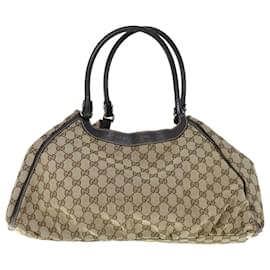 Gucci-GUCCI GG Canvas Shoulder Bag Beige 189835 Auth ep2509-Beige