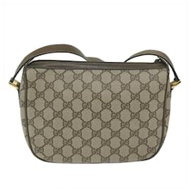 Gucci-GUCCI GG Supreme Web Sherry Line Shoulder Bag Beige Red 14 02 032 Auth th4355-Red,Beige