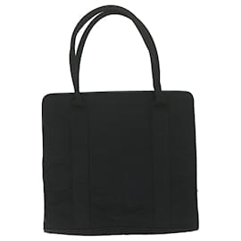 Gucci-GUCCI Tote Bag Nylon Black Auth 61266-Black