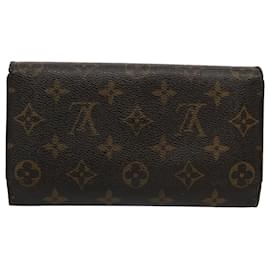 Louis Vuitton-Carteira longa internacional LOUIS VUITTON Monogram Portefeuille M61217 auth 61189-Monograma