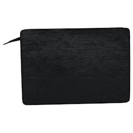 Louis Vuitton-LOUIS VUITTON Epi Pochette Homme Clutch Bag Black M52522 LV Auth 61712-Black