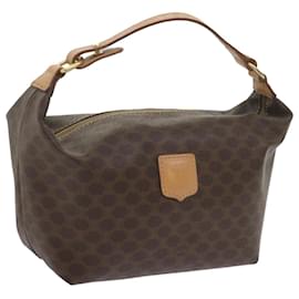 Céline-CELINE Macadam Canvas Hand Bag PVC Leather Brown Auth am5353-Brown