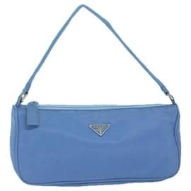 Prada-PRADA Pochette Accessoire Nylon Bleu Clair Auth 61516-Bleu clair