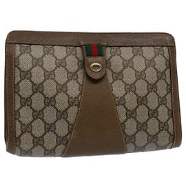 Pochette GUCCI GG Supreme Web Sherry Line Beige Rouge Vert 89 01 032 auth 61756 Rouge Beige Vert