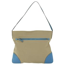 Prada-PRADA Shoulder Bag Canvas Beige Light Blue Auth 61240-Beige,Light blue
