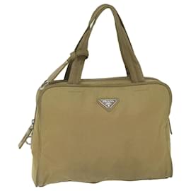 Prada-PRADA Sac à Main Nylon Beige Auth 61626-Beige