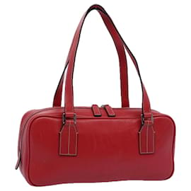 Burberry-BURBERRY Borsa A Spalla Pelle Rossa Auth bs10476-Rosso