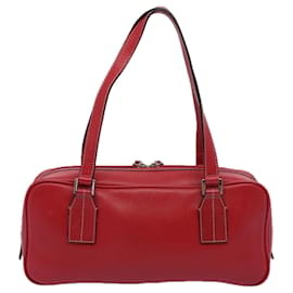 Burberry-BURBERRY Shoulder Bag Leather Red Auth bs10476-Red