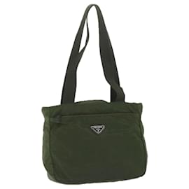 Prada-PRADA Shoulder Bag Nylon Khaki Auth 61236-Khaki