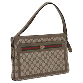 Gucci-GUCCI GG Supreme Web Sherry Line Shoulder Bag Beige Red 41 02 090 Auth am5260-Red,Beige