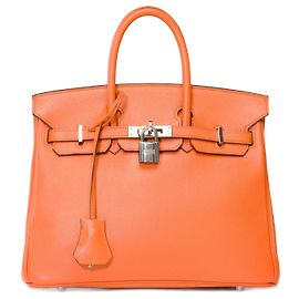 Hermès HERMES BIRKIN BAG 25 in Orange Leather - 101568 Orange