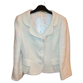 Abrigo Blazer Hobbs Crema de Algodón Crema