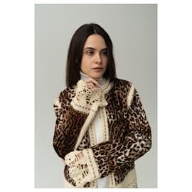 Christian Dior-Chaqueta John Galliano para Christian Dior 2005 ÉL 42 fr 38 Leopardo Mizza Bricard-Multicolor